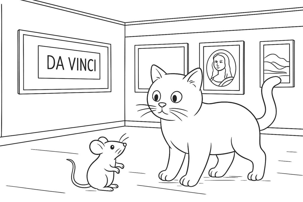 valge hiirega kunstizaalis